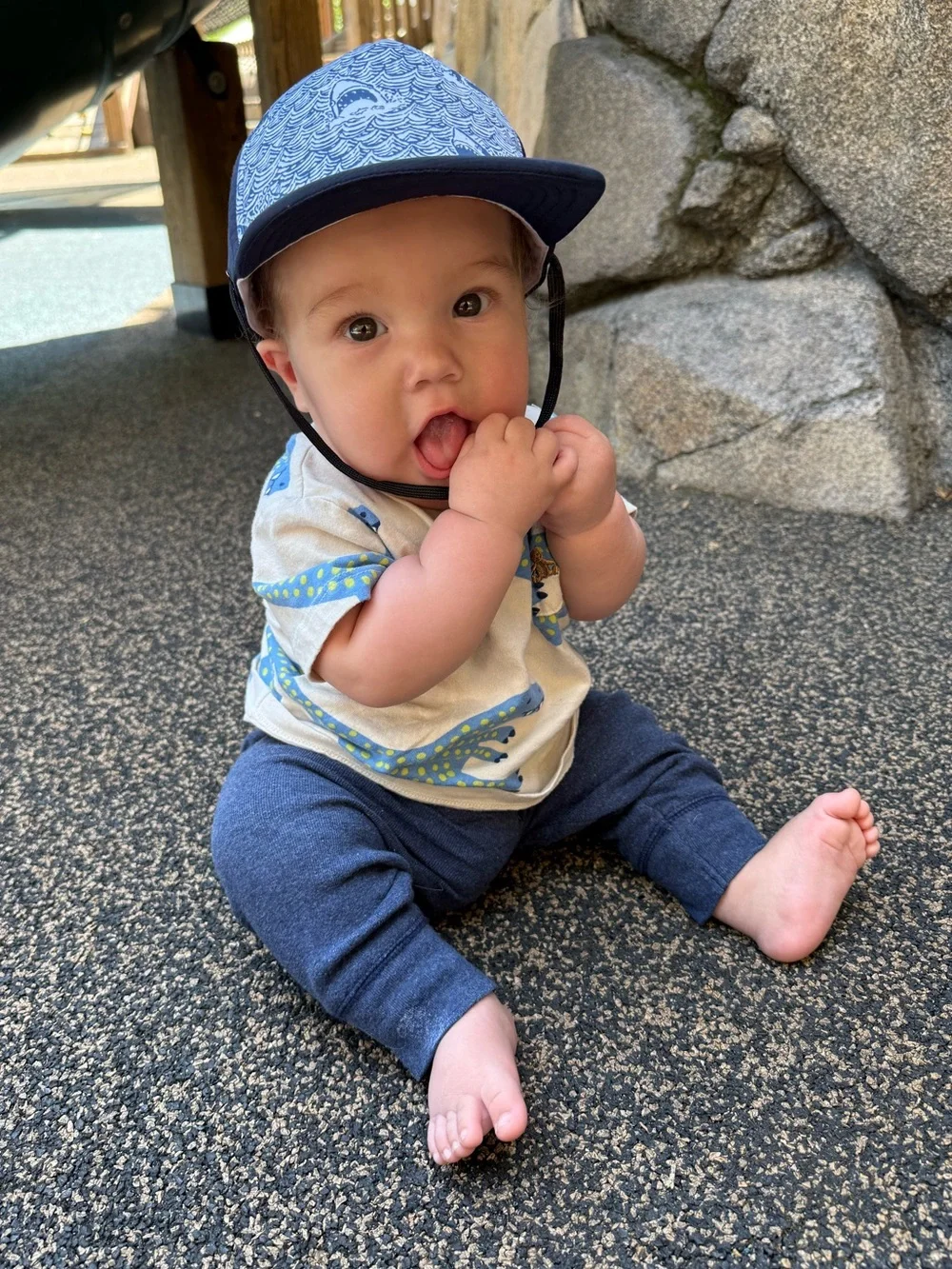 Shark Sun Hat Baby Toddler 6–24M Navy